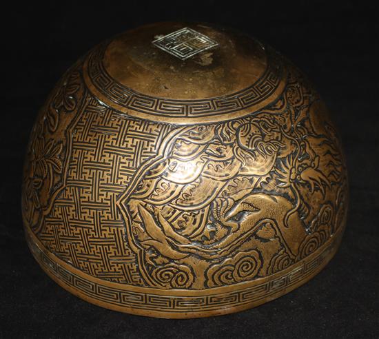 A bronze temple bowl